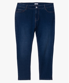 pantacourt en jean stretch coupe slim taille normale femme grande taille bleuE593501_4