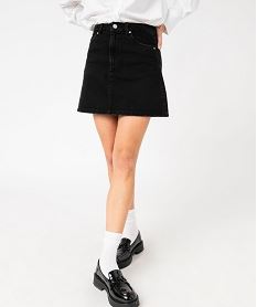 jupe en jean courte coupe trapeze femme noir jupes en jeanE594101_2