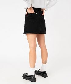 jupe en jean courte coupe trapeze femme noir jupes en jeanE594101_3
