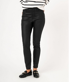 GEMO Pantalon skinny enduit push-up taille haute Noir