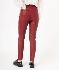 pantalon skinny enduit push-up taille haute femme rouge pantalonsE594701_3