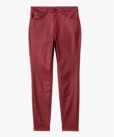 pantalon skinny enduit push-up taille haute femme rouge pantalonsE594701_4
