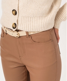 pantalon skinny enduit push-up taille haute brun pantalonsE594801_2