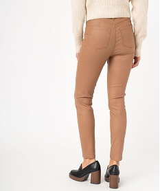 pantalon skinny enduit push-up taille haute femme brun pantalonsE594801_3