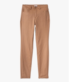 pantalon skinny enduit push-up taille haute femme brun pantalonsE594801_4