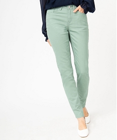 GEMO Pantalon coupe Slim taille normale femme vert chine