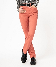 pantalon coupe regular taille normale femme rose pantalonsE595601_1