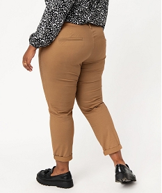 pantalon en toile avec ceinture en corde femme grande taille brun pantalonsE595701_3