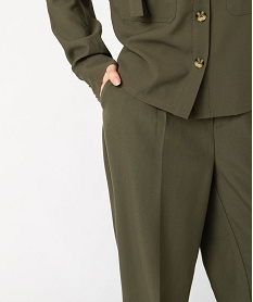 pantalon de tailleur large et souple femme vert pantalonsE596101_2