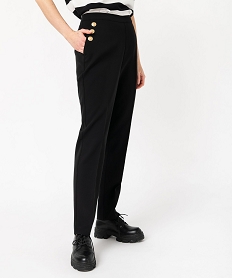 pantalon avec boutons sur les hanches femme noir pantalonsE596201_1
