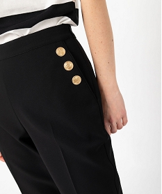 pantalon avec boutons sur les hanches femme noir pantalonsE596201_2