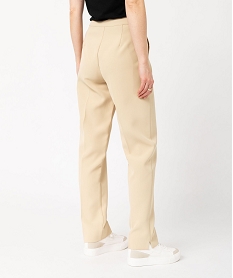 pantalon avec boutons sur les hanches femme beige pantalonsE596301_3