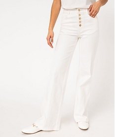 GEMO Jean flare avec braguette boutonnée femme - LuluCastagnette blanc standard