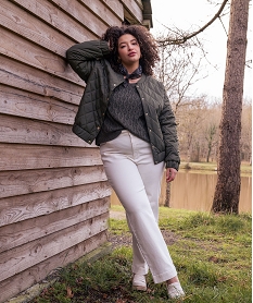 GEMO Pantacourt ample femme grande taille blanc chine