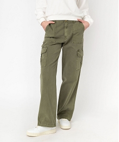 pantalon cargo multi poches femme vertE596801_3