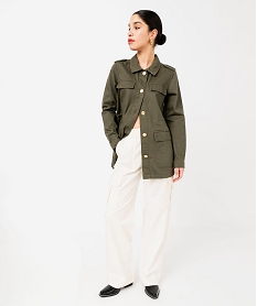 GEMO Pantalon cargo multi poches femme blanc chine