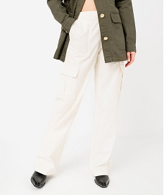 pantalon cargo multi poches femme beigeE596901_2