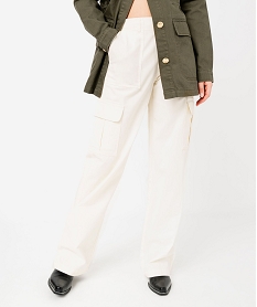 pantalon cargo multi poches femme beige pantalonsE596901_2