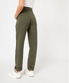 pantalon chino coupe regular femme vertE597101_3