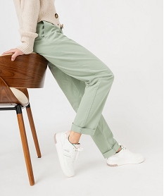 pantalon chino coupe regular femme vert pantalonsE597301_1