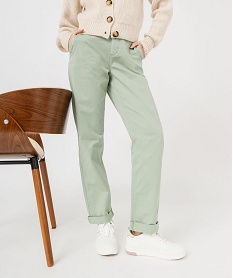 pantalon chino coupe regular femme vert pantalonsE597301_2