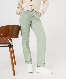 pantalon chino coupe regular femme vertE597301_2