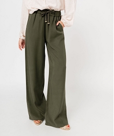 GEMO Pantalon large en Lyocell femme kaki standard