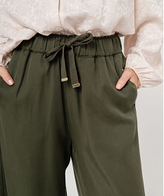 pantalon large en lyocell femme vert pantalonsE597501_2