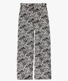 pantalon fluide a motifs feuillage femme noir pantalonsE597901_4