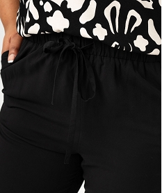 pantalon fluide femme grande taille noir standard pantalonsE598001_2