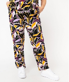 GEMO Pantalon fluide à motifs fleuris femme grande taille Multicolore