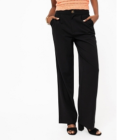 pantalon fluide coupe large taille haute femme noirE598401_1