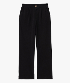 pantalon fluide coupe large taille haute femme noir standard pantalonsE598401_4
