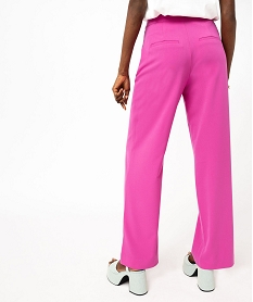 pantalon fluide coupe large taille haute femme rose pantalonsE598501_3