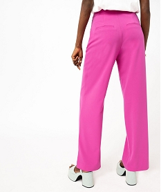 pantalon fluide coupe large taille haute femme roseE598501_3