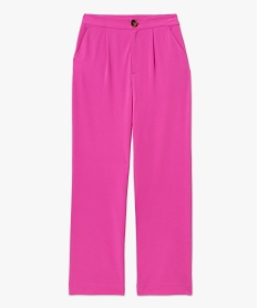 pantalon fluide coupe large taille haute femme rose pantalonsE598501_4