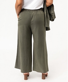 pantalon en lyocell femme grande taille vert pantalons fluidesE598601_3