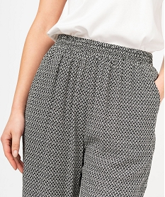 pantalon fluide imprime femme noir pantalonsE599201_2