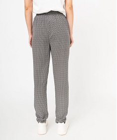 pantalon fluide imprime femme noir pantalonsE599201_3