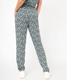 pantalon fluide imprime femme bleu pantalonsE599301_3