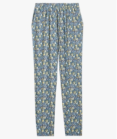 pantalon fluide imprime femme bleu pantalonsE599301_4