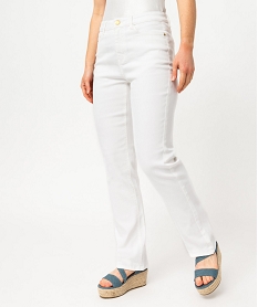 GEMO Jean Regular taille haute femme Blanc