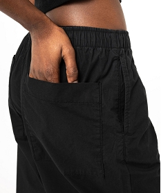 pantalon baggy en toile de coton femme noir pantalonsE599701_2