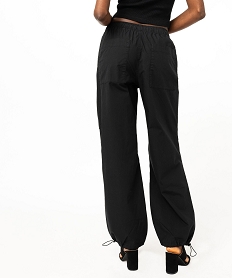 pantalon baggy en toile de coton femme noirE599701_3