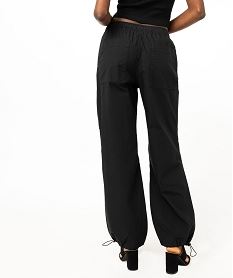 pantalon baggy en toile de coton femme noir standard pantalonsE599701_3