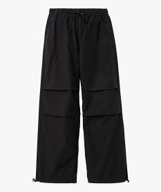 pantalon baggy en toile de coton femme noir standard pantalonsE599701_4