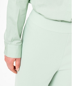 pantalon de tailleur fluide a taille haute et plis femme vert pantalonsE600001_2
