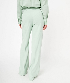 pantalon de tailleur fluide a taille haute et plis femme vert pantalonsE600001_3
