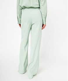 pantalon de tailleur fluide a taille haute et plis femme vertE600001_3