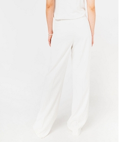 pantalon de tailleur fluide a taille haute et plis femme beige pantalonsE600101_3